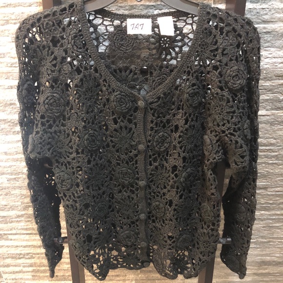 Women’s Knitted Lace Design Sweater - Picture 1 of 9